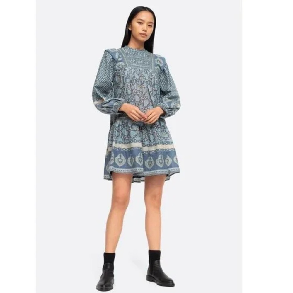 Sea New York Blue Patterned Mini Dress